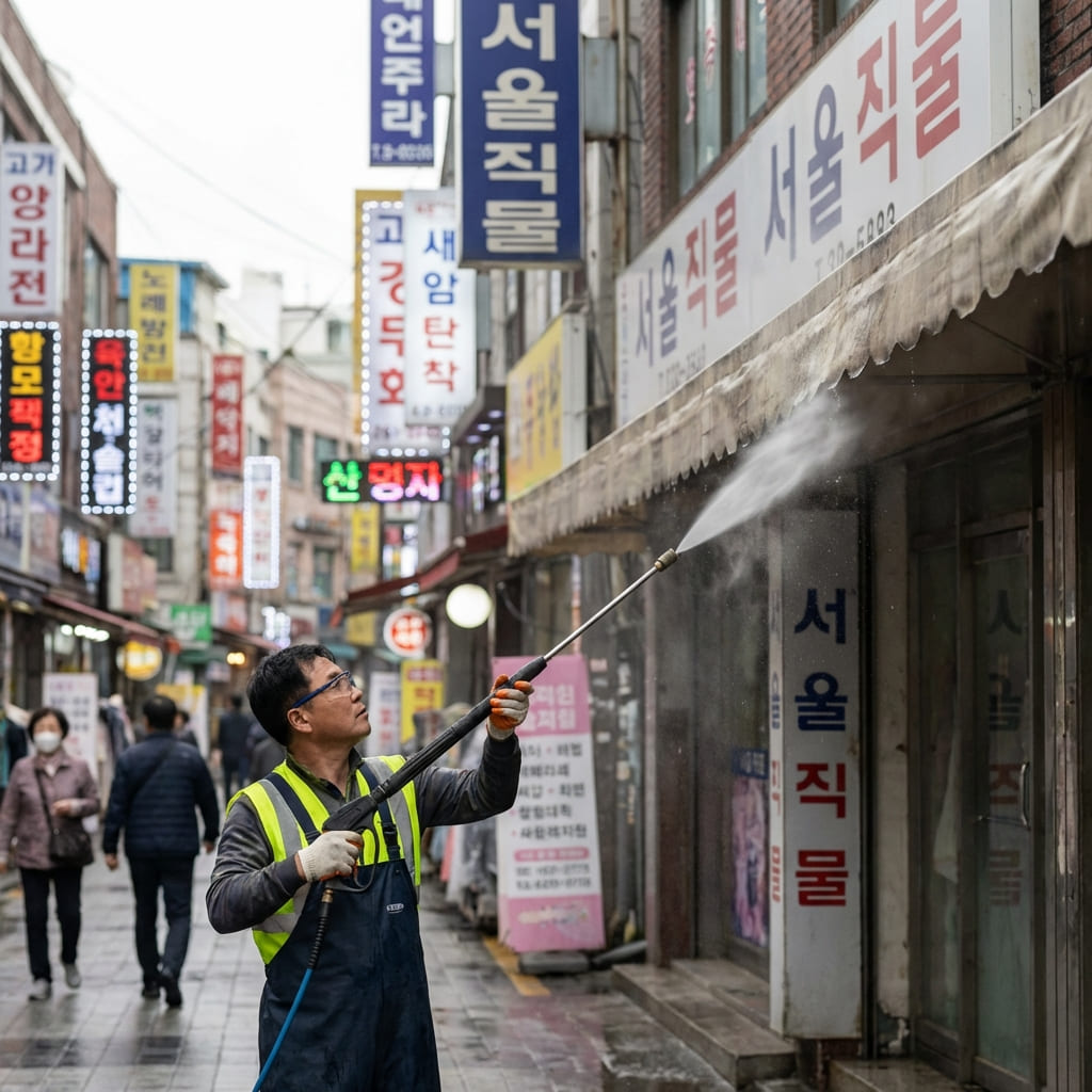 간판 및 어닝 청소